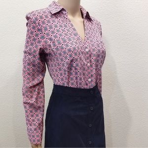Express Pink and Blue Button Down Shirt